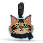 Luggage Tags for Suitcases – Cute Maine Coon Cat Travel ID Tag, Soft Silicone Animal Bag Tag for Kids, Teens & Adults, Perfect for Backpacks, Gym Bags, Pet Carriers & Family Trips