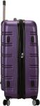 Rockland Melbourne Hardside Expandable Spinner Wheel Luggage, Purple, Checked-Medium 24-Inch