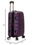 Rockland Melbourne Hardside Expandable Spinner Wheel Luggage, Purple, Checked-Medium 24-Inch