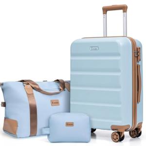 Eeeza Luggage Sets 3 Piece,Suitcases with Wheels,Carry On Luggage Set,ABS Hard Case Luggage with TSA Lock Spinner Wheels(3 Piece Sets,Blue(20"/DB/TB))