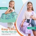 Choco Mocha Duffle Bag Kids Girls - Overnight Bags with Toiletry Bag for Weekender Travel Gym, Christmas Gifts for Girl Kid, Leopard Pink