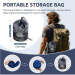 Travel Pillow with Extra Large Hood for Airplane Long Flights Privacy and Comfort Memory Foam with Velvet Cover for Road Trip Head&Neck Support for Plane Office Cars Sleeping & Rest (Navy Blue)