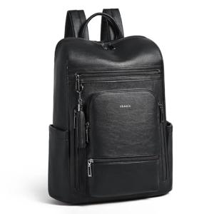 Shrrie Upgraded Large Travel Laptop Backpack with Laptop Compartmetn Fits 17 inch Laptop,Waterproof Vegan Leather Computer Backpack for Women and Men Work Business College