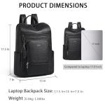 Shrrie Upgraded Large Travel Laptop Backpack with Laptop Compartmetn Fits 17 inch Laptop,Waterproof Vegan Leather Computer Backpack for Women and Men Work Business College