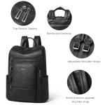 Shrrie Upgraded Large Travel Laptop Backpack with Laptop Compartmetn Fits 17 inch Laptop,Waterproof Vegan Leather Computer Backpack for Women and Men Work Business College