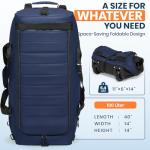 Fanwoli 30'' Large Rolling Duffel Bag with Wheels - No-Sag Design for Heavy Loads, 100L Waterproof Foldable Luggage w/Hidden Backpack Straps & Waist Support Compartment, Lightweight Travel & Gym