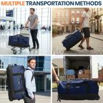 Fanwoli 30'' Large Rolling Duffel Bag with Wheels - No-Sag Design for Heavy Loads, 100L Waterproof Foldable Luggage w/Hidden Backpack Straps & Waist Support Compartment, Lightweight Travel & Gym