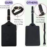 Luggage Tag PU Leather for Suitcase Baggage Handbag Travel Bag Label Suitcase Tag Label Tag w. Name Card & Privacy Cover (M)
