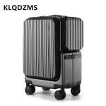 KLQDZMS Cabin Suitcase 20 Inches Multi-function USB Charging Boarding Box Front Opening Trolley Case Carry-on Travel Luggage