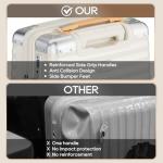 Joyway 20 Inch Carry On Luggage Airline Approved, PP Hardside Carry On Suitcase with Spinner Wheels and TSA Lock, Lightweight Luggage with Anti-Collision Corner (White, 20 Inch)