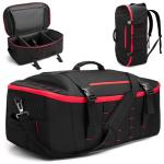 Smasrob 65L Tactical Duffle Bag Gym Bag with Backpack Straps, Wet Pocket and Detachable Dividers, Duffle Backpack for Travel, Sports and Military, Black