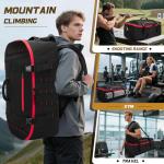 Smasrob 65L Tactical Duffle Bag Gym Bag with Backpack Straps, Wet Pocket and Detachable Dividers, Duffle Backpack for Travel, Sports and Military, Black