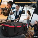 Smasrob 65L Tactical Duffle Bag Gym Bag with Backpack Straps, Wet Pocket and Detachable Dividers, Duffle Backpack for Travel, Sports and Military, Black