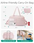 BAGSMART Travel Duffle Bag Gym Bag for Women, 31L Puffer Tote Bag Quilted Laptop Carry on, Weekender Overnight Bag Organizer Duffel Bag for Travel, Pink