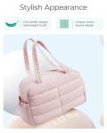 BAGSMART Travel Duffle Bag Gym Bag for Women, 31L Puffer Tote Bag Quilted Laptop Carry on, Weekender Overnight Bag Organizer Duffel Bag for Travel, Pink