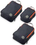 Compression Packing Cubes 3 Piece Set for Travel - Lightweight, Durable Clothes Organizer for Carry-On Luggage and Backpacks by TRIPPED Travel Gear (Grey and Orange)