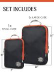 Compression Packing Cubes 3 Piece Set for Travel - Lightweight, Durable Clothes Organizer for Carry-On Luggage and Backpacks by TRIPPED Travel Gear (Grey and Orange)