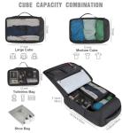 Tzowla 40L Expandable Travel Laptop Backpack for Men Women Carry on Flight Approved,Large Capacity Anti Theft Backpacks with USB/Type C Charging Port,Personal Item Bag Fit 17.3" Computer（Black