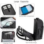 Tzowla 40L Expandable Travel Laptop Backpack for Men Women Carry on Flight Approved,Large Capacity Anti Theft Backpacks with USB/Type C Charging Port,Personal Item Bag Fit 17.3" Computer（Black