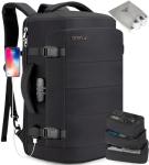 Tzowla 40L Expandable Travel Laptop Backpack for Men Women Carry on Flight Approved,Large Capacity Anti Theft Backpacks with USB/Type C Charging Port,Personal Item Bag Fit 17.3" Computer（Black