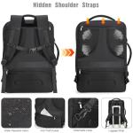 Tzowla 40L Expandable Travel Laptop Backpack for Men Women Carry on Flight Approved,Large Capacity Anti Theft Backpacks with USB/Type C Charging Port,Personal Item Bag Fit 17.3" Computer（Black