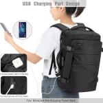 Tzowla 40L Expandable Travel Laptop Backpack for Men Women Carry on Flight Approved,Large Capacity Anti Theft Backpacks with USB/Type C Charging Port,Personal Item Bag Fit 17.3" Computer（Black
