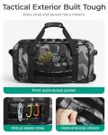 BAGSMART Rolling Duffle Bag with Wheels, Tactical Carry on Luggage, Travel Bag Gym Duffel for Men Women, Duffel with PVC Wet Pocket, Black