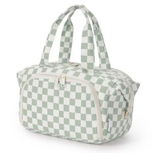 Narwey Travel Toiletry Bag, Wide-open Large Toiletry Bags for Traveling Women, Checkered Travel Bag for Toiletries Cosmetic Makeup Bag Organizer, Skincare Make Up Bag (Mint Green Checkerboard)