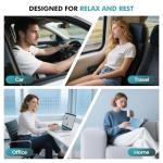 FIOGIKO Travel Neck Pillows for Airplanes - 360° Ergonomic Memory Foam Travel Pillow - Relief Neck Pain with Breathable Support for Long Flights, Car, Train & Office Use - Adults & Kids (Gray)