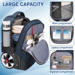 MATEIN Rolling Backpack with Wheels 17 Inch Large Roller Backpack with Combination Lock Water Resistant Anti Theft Travel Wheel