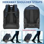 MATEIN Rolling Backpack with Wheels 17 Inch Large Roller Backpack with Combination Lock Water Resistant Anti Theft Travel Wheel