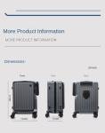 Multifunctional Carry on Suitcase Front Opening Laptop Boarding Case USB Charging Trolley Case 20 Inch ABS + PC Travel Luggage