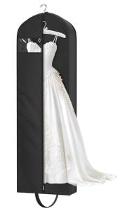 KEETDY 72" Wedding Dress Garment Bag for Travel with 4" Gusseted Long Hanging Dress Bags for Gowns for Women Garment Cover Clothes Storage for Closet, Black