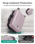 BAGSMART Carry On Luggage 22x14x9 Airline Approved, luggage with Spinner Wheels, 20 Inch Expandable Hardside Carry On Suitcase with TSA Lock Rolling Travel suitcase Carry-On, Pink Lavender