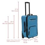 Rockland Fashion Softside Upright Luggage Set, Expandable, Wheel, Telescopic Handle,Turquoise, 2-Piece (14/19)
