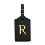 Luggage Tag PU Leather for Suitcase Baggage Handbag Travel Bag Label Suitcase Tag Label Tag w. Name Card & Privacy Cover (R)