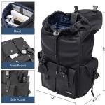 Black backpack for men 16 inch laptop backpack with computer compartment Drawstring slim waterproof tech backpack for travel wo