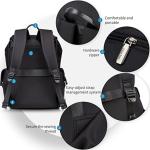 Black backpack for men 16 inch laptop backpack with computer compartment Drawstring slim waterproof tech backpack for travel wo