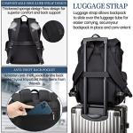 Black backpack for men 16 inch laptop backpack with computer compartment Drawstring slim waterproof tech backpack for travel wo