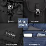 Black backpack for men 16 inch laptop backpack with computer compartment Drawstring slim waterproof tech backpack for travel wo