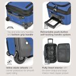 U.S. Traveler Rio Lightweight Softside Rolling Carry-on Suitcase, 2-Wheel Set, Royal Blue