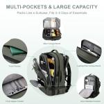 BAGOK Carry On Travel Backpack, 35L-40L Expandable Extra Large Airline Approved,Lightweight Daypack for Men and Women（Green）