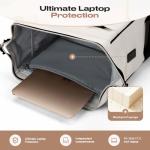 Maelstrom Travel Backpack for Women Men,Laptop Backpack Fits 15.6-17.3 Inch Laptop, Nurse/Teacher/Work Bag with Insulated Lunch Box,Water Resistant Carry On Backpack,Black-Beige