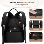 Maelstrom Travel Backpack for Women Men,Laptop Backpack Fits 15.6-17.3 Inch Laptop, Nurse/Teacher/Work Bag with Insulated Lunch Box,Water Resistant Carry On Backpack,Black-Beige