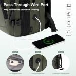 BAGOK Carry On Travel Backpack, 35L-40L Expandable Extra Large Airline Approved,Lightweight Daypack for Men and Women（Green）