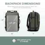 BAGOK Carry On Travel Backpack, 35L-40L Expandable Extra Large Airline Approved,Lightweight Daypack for Men and Women（Green）