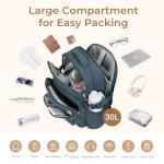 CLUCI 17.3 Inch Laptop Backpack for Women, Anti Theft Travel Backpack, Puffer Quilted Work Backpack, Water Resistant College Bookbag, Carry on backpack with RFID(Green)