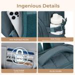 CLUCI 17.3 Inch Laptop Backpack for Women, Anti Theft Travel Backpack, Puffer Quilted Work Backpack, Water Resistant College Bookbag, Carry on backpack with RFID(Green)