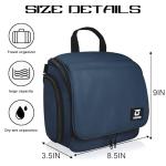 Goloni Hanging Toiletry Bag with Hook, Large Makeup Bag Travel Organizer, Water-Resistant Hanging Cosmetic Bag with 10 Compartments for Women & Men,Blue