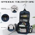 Goloni Hanging Toiletry Bag with Hook, Large Makeup Bag Travel Organizer, Water-Resistant Hanging Cosmetic Bag with 10 Compartments for Women & Men,Blue